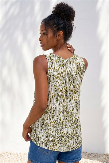 Abstract Spot Print Button Vest 20160440