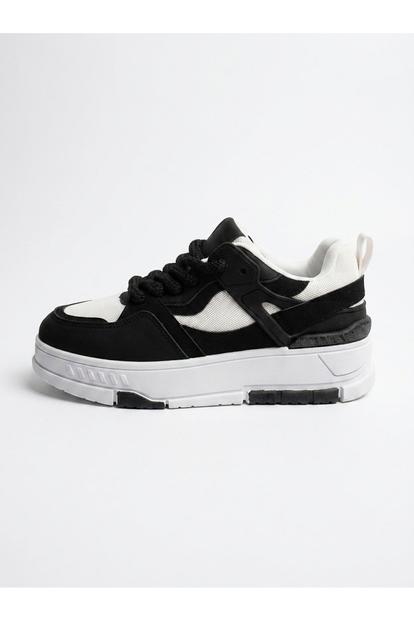 Black Genevieve Monochrome Chunky Sole Trainers