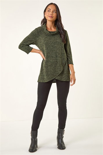 Petite Brushed Knit Wrap Top 19381340