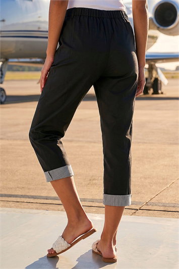 Contrast Stripe Cropped Stretch Trouser 18075508
