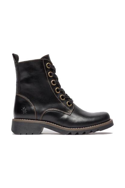 Black Womens Soft Lace-Up Ankle Boots -Ragi539