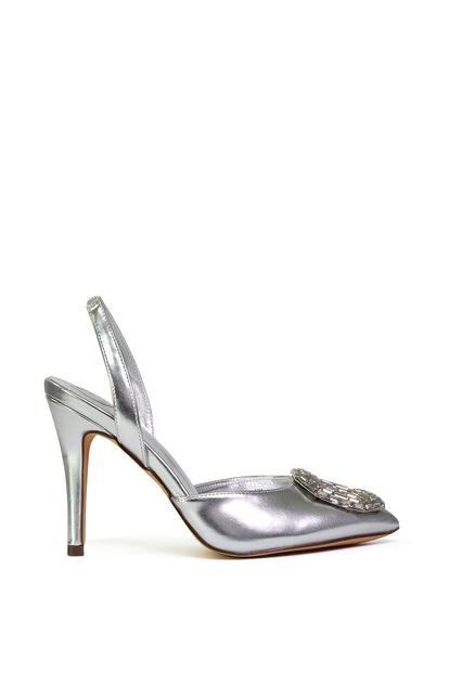 Black 'Issy' Sling Back Strappy Pointed Toe Stiletto High Heel Court Shoes