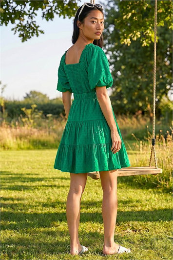 Petite Dobby Puff Sleeve Dress 14918034