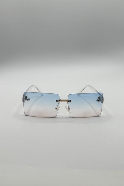 Square Rimless Sunglasses with Ombre Lens M000029153