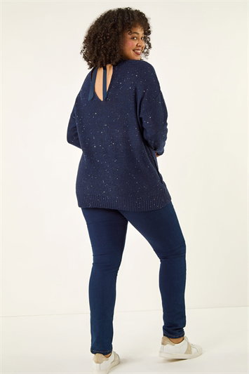 Blue Curve Hotfix Longline Knit Jumper