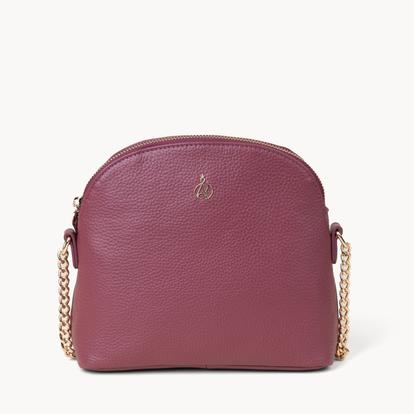 Pink 'Dove' Pebble Grain Real Leather Crossbody Bag