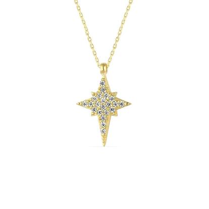 Metallic Northern Star Polaris Sterling Silver Necklace