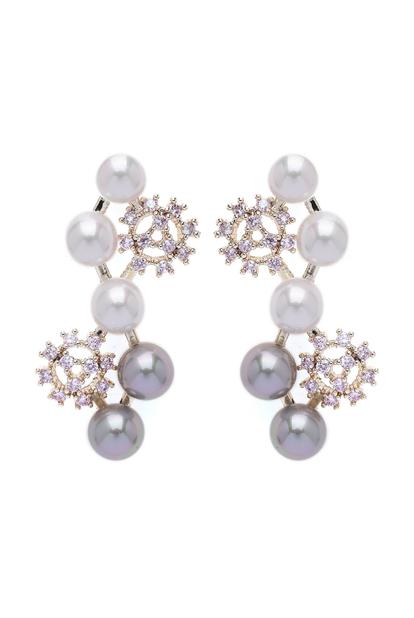 Pink Cascading Snowflake Earrings