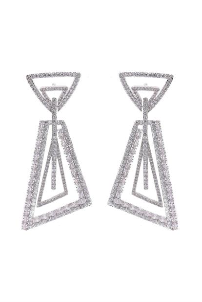 Metallic Shimmering Geometric Dangle Earrings