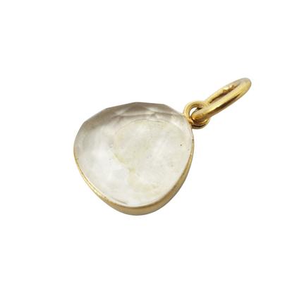 Multi 18Ct Gold Plated White Topaz April Birthstone Bezel Pendant