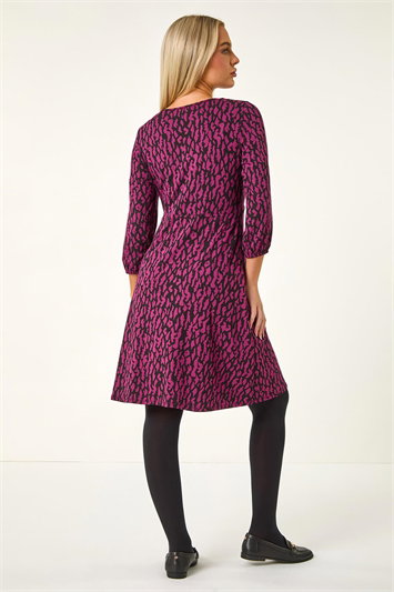 Petite Abstract Tie Front Stretch Dress 14641476