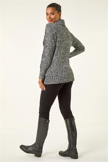 Roll Neck Button Detail Longline Jumper 16087508