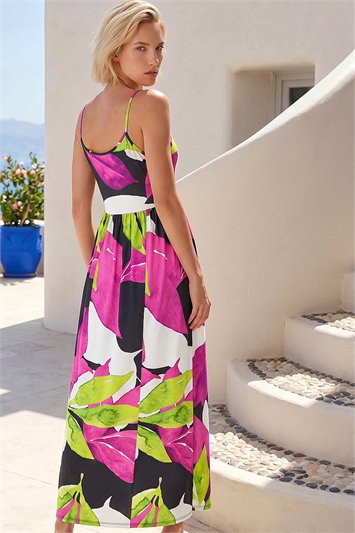 Leaf Print Wrap Front Dress 14913672