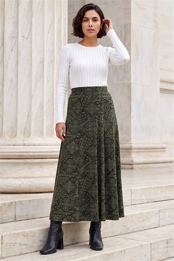 Abstract Midi Skirt 17089340