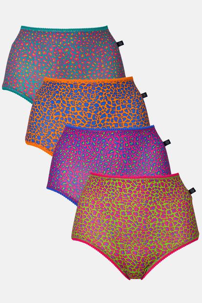 Multi Pack Of Four "Wild Cat" Bamboo Full Briefs