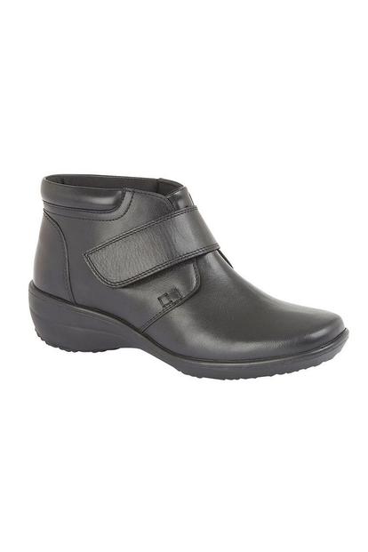 Black Wide Fit Softie Leather Ankle Boots