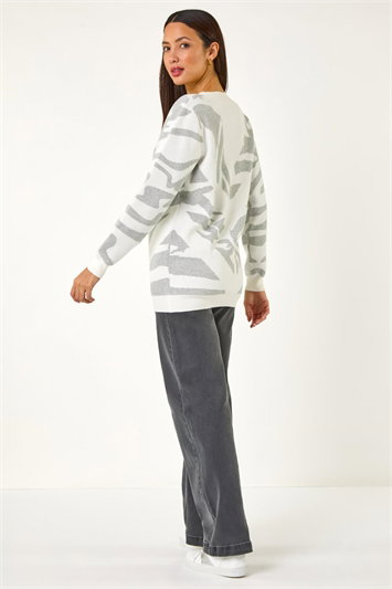 Abstract Jacquard Knit Jumper 16177436