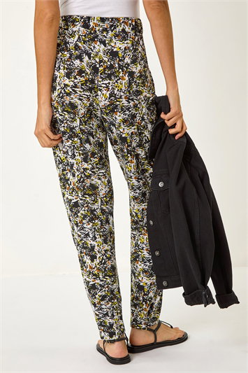 Abstract Print Harem Straight Trousers 18076808