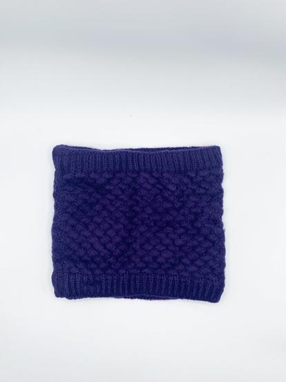 Blue Fleece Lined Textured Neck Warmer In Blue