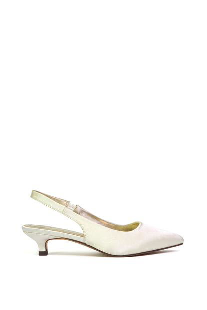 Black 'Avalone' Pointed Toe Sling Back Kitten Heel Sandals