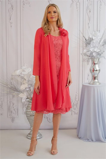 Pink Julianna Lace Midi Dress