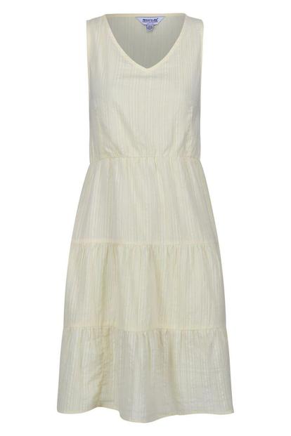 Yellow Zariah Vertical Stripe Midi Dress
