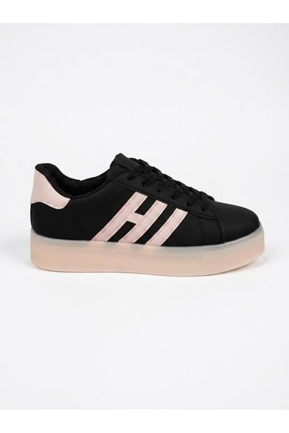 Black Ines Low Top Platform Sneakers