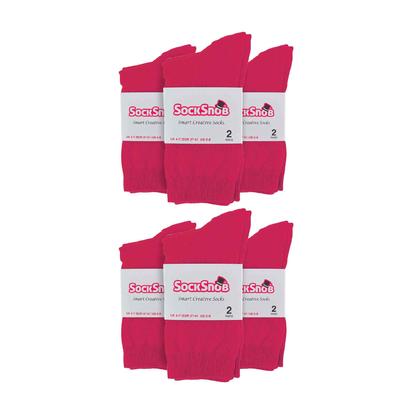 Purple 12 Pairs Ladies Plain Coloured Cotton Rich Dress Socks