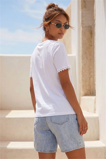 Cotton Ric Rac Detail T-Shirt 19413138