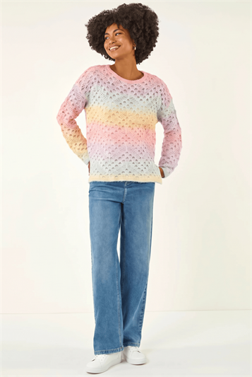 Multi Ombre Rainbow Knit Jumper