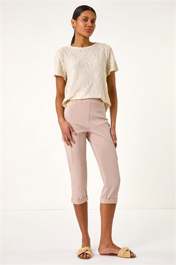 Turn Up Stretch Cargo Trousers 18063288