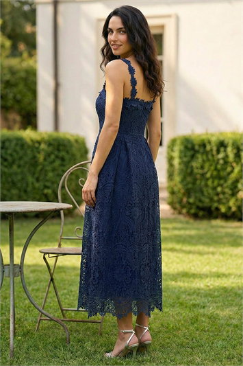 Dusk Floral Crochet Midi Dress 14915160