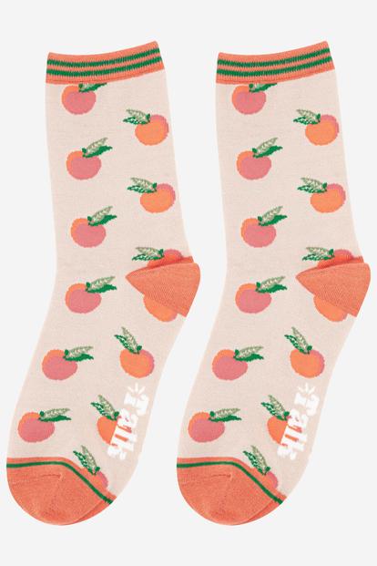 Peach Fruit Bamboo Sock in Cream M000035383