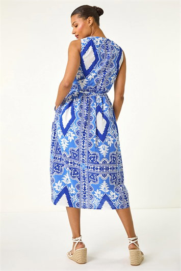 Abstract Halter Neck Midi Dress 14722909