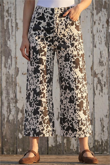 Dusk Cow Print Wide Leg Jean 18128627