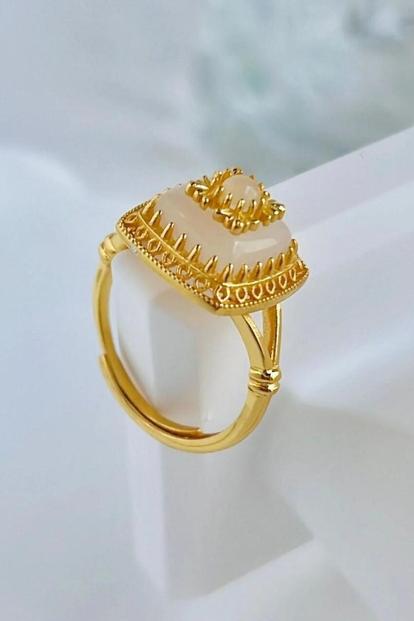 Metallic 24K Gold Plated Sterling Silver Ornate Ring