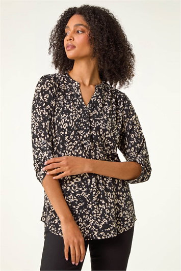 Stretch Animal Print Shirt 19305136