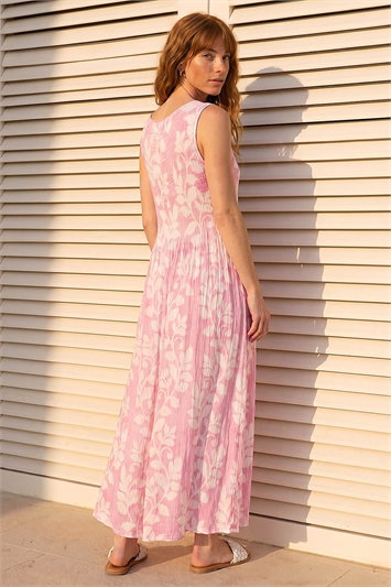 Leaf Print Crinkle Dress 14907972