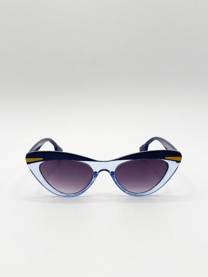 Blue Two Tone Cat-Eye Sunglasses In Blues