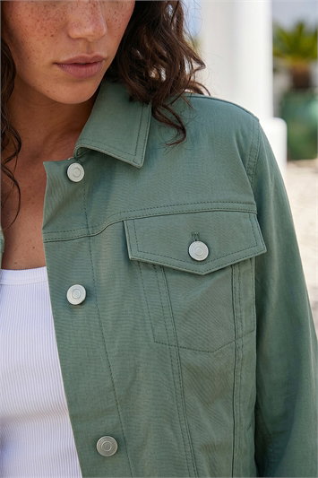 Green Stretch Pocket Detail Jacket