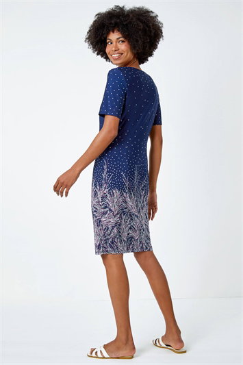 Border Print Floral Shift Dress 14342472
