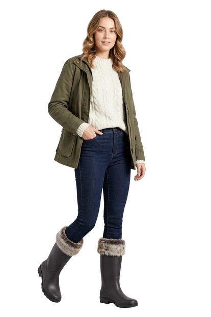 Cream Faux Fur Lined Wellington Boots