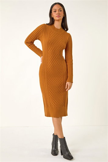 Dusk Cable Knit Midi Jumper Dress 14429226