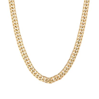 Metallic 18Ct Gold Plated Miami Chain Necklace