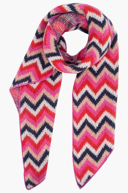 Green Zig Zag Stripe Winter Scarf