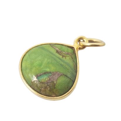 Metallic Gold Vermeil Peridot August Birthstone Crystal Pendant Charm