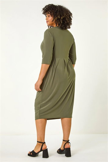 Curve Cocoon Pocket Detail Midi Dress 14313440