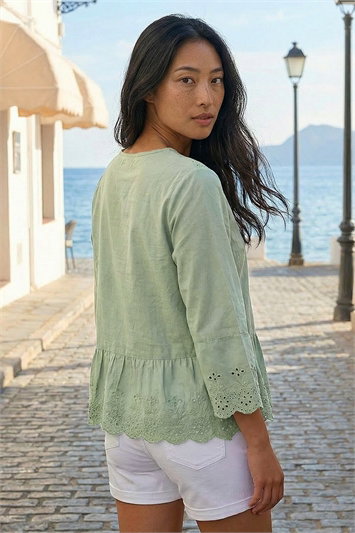 Petite Broderie Scallop Blouse 10145440