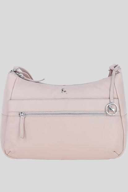 Pink 'Meath' Real Leather Shoulder Bag