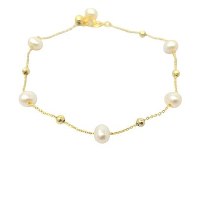 Metallic Natural Freshwater Pearl Bracelet Bridesmaid Gift